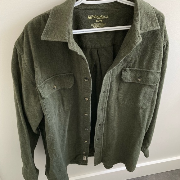Vintage oversized green flannel shirt - Picture 4 of 6